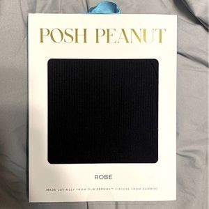 Posh Peanut Mommy Robe Ribbed Black